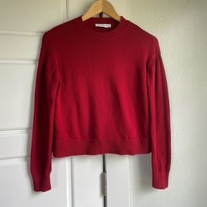 Everlane The Cotton Long-Sleeve Crew in Crimson